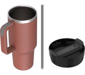 Taza Termo de viaje. Taza de viaje .1,2L (10 Colores) y Te para Llevar en Mano o en Coche - Taza Térmica de Acero Inoxidable con Tapa .Taza Termo Café o Té . Botella, Vaso (QC1200 BOTELLA)
