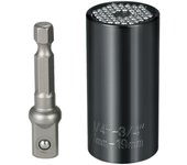 Manguito mágico universal de 7-19 mm + extensión de bola de acero de 3/8" de color negro