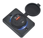 Cargador de coche 18W QC 3.0, USB, enchufe PD, resistente al agua, universal, camión, teléfono, tableta, GPS