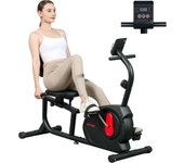 SPORTNOW Bicicleta Estática con Resistencia Magnética Ajustable para Casa Bici Estática Silenciosa con Volante Respaldo Asiento Regulable Pantalla LCD y Soporte de Teléfono para Ejercicio Carga 100 kg