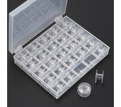 25pcs Home Sewing Machine Bottom Thread Bobbin Set Sewing Accessories Clear Plastic Spools with Storage Box for Brother Janome S