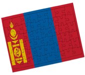 MERCHANDMANIA PUZZLE PEQUEÑO TAMAÑO APROX. A5 DE 48 PIEZAS CON MARCO bandera mongolia pais gobierno mongol rompecabezas puzle para adulto