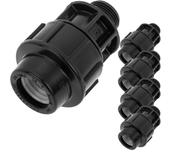 Pack de 5 unidades terminal de rosca macho de polietileno 25 mm x 3/4“ para sistema de riego - PrimeMatik