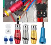 Herramienta para pelar y torcer cables, herramienta para torcer cables para taladro, pelacables para taladro, tornado de tuercas de alambre portátil para taladro eléctrico, pelado rápido de cables y conector (1 juego)