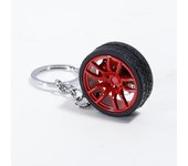 Car Wheel Hub Rubber Keychain Nos/Turbo Keychain Key Ring Metal with Aluminum Brake Discs Keyfob