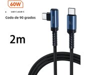 Toocki 60W USB C To Type C Cable for iPhone 15 Pro Max 3A USB A and C Elbow Data Wire for Xiaomi Honor Game Phone Charger Cord