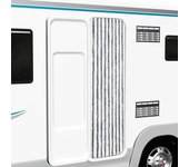 Cortina mosquitera de chenilla gris y blanca 56x185 cm