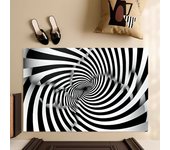 3D Illusion Black and White Checkerboard Floor Mat Bedroom Kitchen Door Bath House Super Absorbent Foot Non-slip
