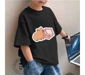 Adorable Kids Fashion Tee Capybara Illustration Perfect Summer Wear Soft Fabric Ideal Gift for Children All-in-one Base Shirt