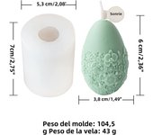 1pc Easter Egg Pattern Silicone Candle Mold DIY Craft Candles Making Tools Gypsum Ornaments Embossed Flower Egg Candle Mold