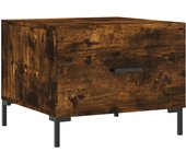vidaXL Mesa de centro madera de ingeniería 50x50x40 cm Blanco, Negro, Blanco brillante Mesita de Salón o Comedor o Auxiliar Mesa de Café Meuble Salón