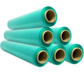 Film para Embalar, Film Verde, Papel Film, Rollo de Plastico Protector Muebles, Cajas Mudanza, Plastico Cubretodo 50cm x 300m estirables - SIDI (6 unds, Verde)