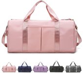 Bolsa de Gimnasio Deportiva with Bolso Húmedo y Compartment para Zapatos - Impermeable, Seca y Húmeda - Bolsa Helbres Mujeres y de Viaje-Rosa-41cm X 21cm X 23cm