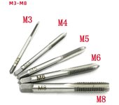 Adjustable Silver T-Handle Ratchet Tap Holder Wrench with 5pcs M3-M8 3mm-8mm Machine Screw Thread Metric Plug T-shaped Tap