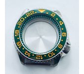 High Quality 42mm Silver Watch Case Black Blue Green Orange Ring Ceramic Bezel Fit NH34 NH35 NH36 NH38 NH70 NH72 Movement