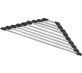 Soporte De Esponja Caddy De Acero Inoxidable Antióxido, Rejilla De Secado Enrollable Multifunción para Cocina De Esquina De Fregadero, Negro