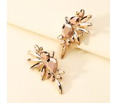 Crystal Glass Wing Decor Big Stud Earrings For Women Luxury Design Fairy Holiday Ear Accessories Charm Wedding Party Jewelry