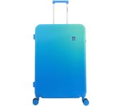 SAXOLINE Maleta grande, colección Twist, color azul, material ABS, 4 ruedas, tamaño 76x50x30 cm, 110 litros, 4.5 kg, expandible
