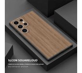 Brown Smooth Wood Grain Metallic Phone Case for Samsung Galaxy S22 Note 20 Ultra S23 S21 S20 FE S10 S10E Silicone Cases
