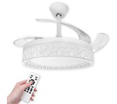 LED ATOMANT Ventilador de Techo con Luz LED 40W con Luz Regulable CCT 4100LM, Ø109cm, Aspas Retráctiles, Motor DC Silencioso y Eficiente, 6 Velocidades, Modo Verano/Invierno, Temporizador, Bajo Consumo, Ideal para Salón, Dormitorio u Oficina, con Mando