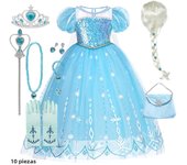 Elsa Girls Dress Frozan Cosplay Costume Princess Dresses Queen Snow Queen Wedding Luxurious With Cloak Carnival Gown Dresses Up