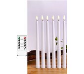 4 or 6 Pieces 11 Inch Black/White Flameless LED Taper Candles Remote,Yellow White Birthday Room Decorative Halloween Candles