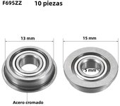 10pcs Flange Ball Bearing F604ZZ F623ZZ F624ZZ F625ZZ F684ZZ F688ZZ F695ZZ 3D Printers Parts Deep Groove Pulley Wheel Bearings