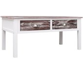 vidaXL Mesa de centro de madera 100x50x45 cm Blanco y gris, Blanco y marrón, Mesita de Salón o Comedor o Auxiliar Mesa de Café Meuble Salón