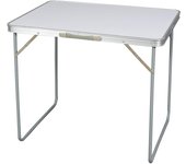 Mesa de Camping Plegable Multifuncional - Mesa Plegable en Madera MDF y Acero - Mesa Auxiliar para Jardín, Terraza, Balcón o Picnic (80x60 cm - Blanco)