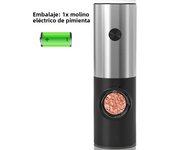 Juego De Molinillos Eléctricos De Pimienta Y Sal Con Base LED Regulable Recargable Herramienta De Cocina Ecológica Plástico