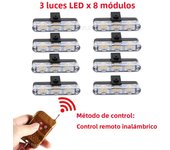 3 LED Car Front Grille Strobe Police Lights Flash Warning Lamp Red Blue Yellow Rescue Vehicle Emergency Flasher Signal Lighting