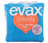 Compresas Super Con Alas Cotton Like Evax (12 uds)