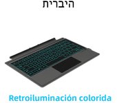 AJIUYU Keyboard Cover For Microsoft Surface Pro 7  6 5 4 3 Tablet pro7 pro6 pro5 pro4 3 PC 12.3" Wireless Magnetic Backlit Case