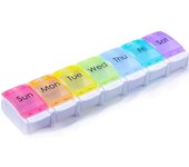 Pill Boxes 7 Day Portable Storage Box Weekly Organizer to Hold Vitamins, Cod Liver Oil, Supplements and Medication for Travel Work