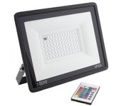 LEDBOX Proyector LED RGB, 100W +  mando a distancia, RGB. Iluminación exterior LED, Proyectores led