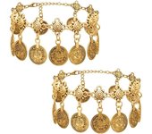 2pcs Monedas étnicas Tribales de Tobilleras Pulseras de Playa para Mujeres Borlas Joyas de Tobillera de Tobillo Bohemio Ajustables de Tobillera de Tobillo Bohemio