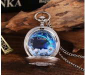 12 Types New Fashion Silver Starry Sky Hollow Retro Pocket Watch Creative Gift Necklace Clock Chain Watches Birthday Gifts