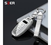 ABS Shell Car Remote Smart Key Case Cover For Audi A6 A6L A7 A8 A8L A3 E-tron 55 Q7 Q8 C8 2019 2020 2021 Keychain Accessories