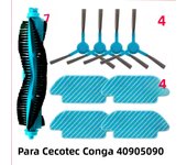 Main Roller Side Brush Mop Cloths Rag Replacement For Cecotec Conga 4090 4690 5090 5490 6090 Robotic Vacuum Cleaner Spare Parts
