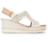 Pikolinos W3Z-1775C1 Sandalias con cuña para mujer blancas en piel 85426