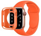 Candy Soft Silicone Bend+Case for Apple Watch Cover 9 8 7 6 Se 5 45mm 42mm 38 Protection Iwatch Serie 44mm 40mm 41mm Strap+case