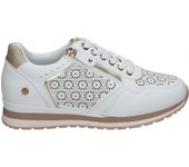 XTI | Zapatos Planos XTI para Mujer – Zapatos Casual en Color Blanco con Detalles – Zapatos Cómodos con Cordones y Cremallera – Casual – Cómodos y Versátiles – Vegan – Modelo 144113