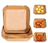 Air Fryer Paper Liners Disposable Oil-Proof Waterproof Baking Paper Round Square And Rectangle Parchment Kitchen Party Supplies