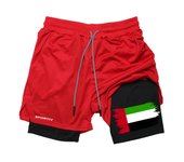 Patriotic 2 in 1 Workout Running Shorts for Men Gym Athletic Quick Dry Stretchy Performance Shorts with Phone Pocket Towel Loop