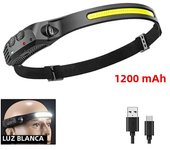 COB LED Headlamp Induction Head Lamp Built-in Battery USB Rechargeable Head Flashlight Outdoor Camping Fishing Sensor Headlight