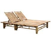 vidaXL Tumbona con cojines para 2 personas bambú Antracita, Gris, Crema Sillas de Exterior Ideal para jardín, playa, piscina, terraza Tumbona Piscina Tumbonas Playa Tumbonas Jardín Exterior