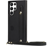 Wristband Crossbody Strap Leather Case for Samsung Galaxy S24 Ultra 5G S23 S22 Plus S21 S20 FE Note20 Ultra Note10+ Flip Cover