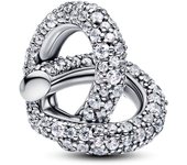 Pandora Charm en plata de ley Corazón Nudo Infinito en Pavé 793771C01 , para Mujer