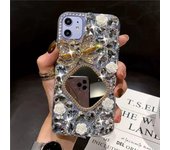 Bling Diamond Bead Chain Mirror Strap Phone Case For iphone 15 14 X XR XS 13 11 Pro Max 12 Pro  Cover