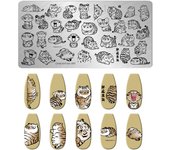 Peach Heart Nail Art Stamping Plate Sculpture Angel Flower Image Template Halloween Valentine's day Nail Art Manicure Tool